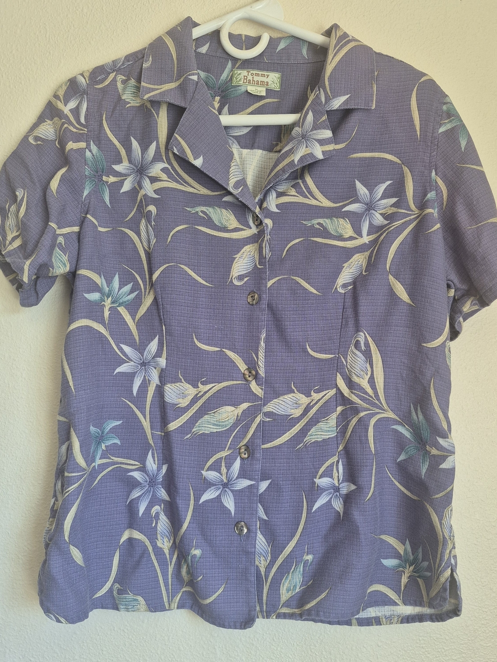 Tommy Bahama Purple Floral Button-Up Camp Shirt